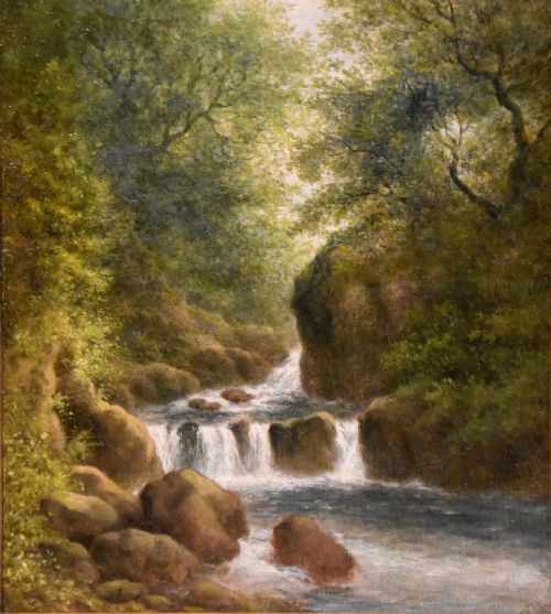 OIL PAINTING PAIR BY WILLIAM WARD GILL FALLS AT THE HEAD OF LOCH LOMOND - ADDITIONAL PHOTO 6
