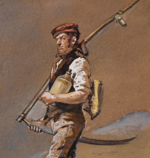 OIL PAINTING PAIR BY HT DENNIS SOMERSET LABOURERS - ADDITIONAL PHOTO 3