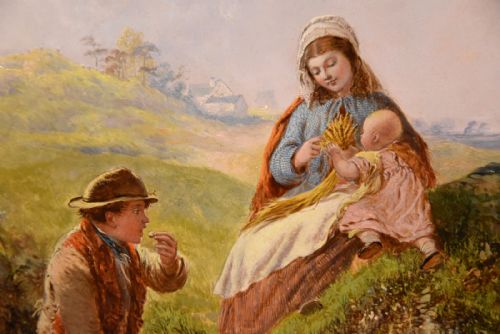 OIL PAINTING BY ALFRED HENRY GREEN THE MIDDAY BREAK - ADDITIONAL PHOTO 3