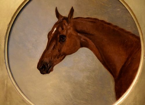 OIL PAINTING BY STYLE J F HERRING HEAD OF A HORSE - ADDITIONAL PHOTO 1