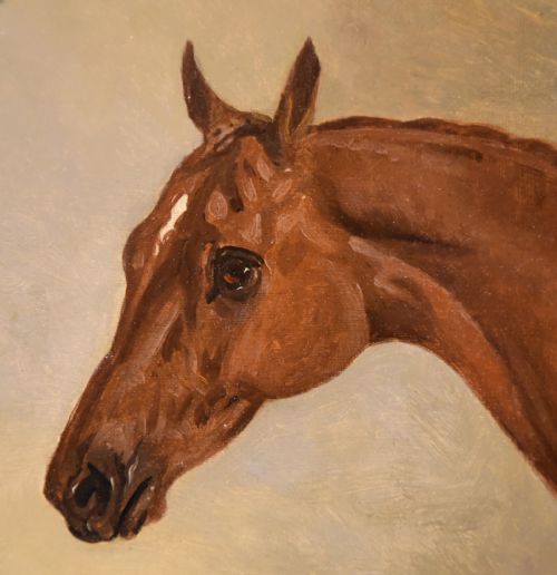 OIL PAINTING BY STYLE J F HERRING HEAD OF A HORSE - ADDITIONAL PHOTO 3