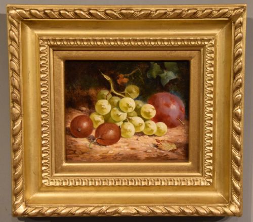 OIL PAINTING PAIR BY WILLIAM HUGHES WHITE GRAPES AND BLACK GRAPES - ADDITIONAL PHOTO 1