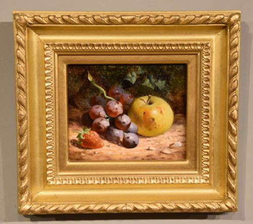 OIL PAINTING PAIR BY WILLIAM HUGHES WHITE GRAPES AND BLACK GRAPES - ADDITIONAL PHOTO 4