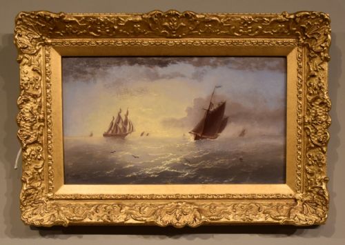 oil painting by thomas lucop early evening - CATEGORY: ANTIQUE ART - DATED 19TH CENTURY