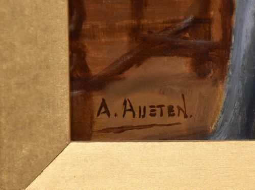 OIL PAINTING BY ALEXANDER AUSTEN THE TRUMPET PLAYER - ADDITIONAL PHOTO 3