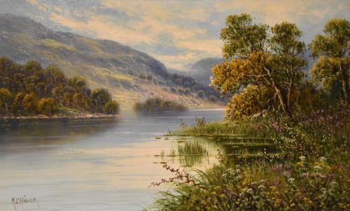 OIL PAINTING BY MC HIDER A HIGHLAND LOCH - ADDITIONAL PHOTO 2