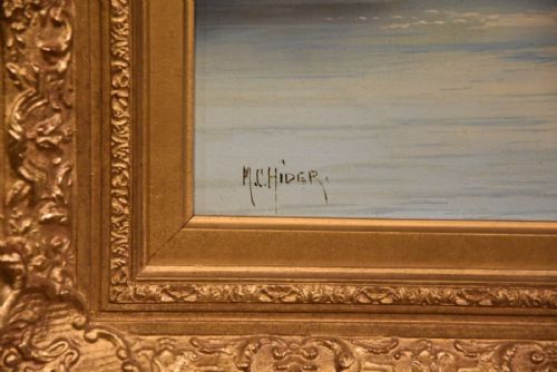 OIL PAINTING BY MC HIDER A HIGHLAND LOCH - ADDITIONAL PHOTO 3