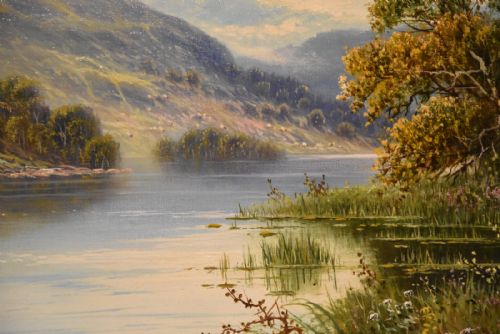 OIL PAINTING BY MC HIDER A HIGHLAND LOCH - ADDITIONAL PHOTO 4