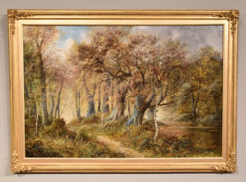 fig 1. Oil Painting Pair by F. Walters