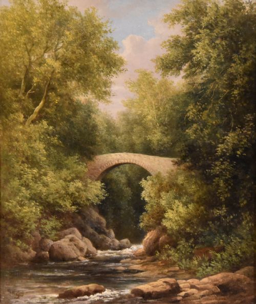 OIL PAINTING BY WILLIAM WARD GILL A NORTH WALES BRIDGE - ADDITIONAL PHOTO 1