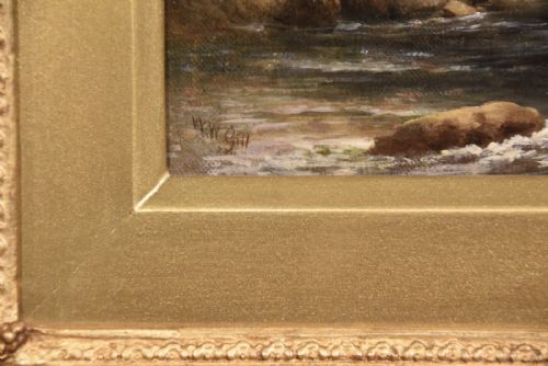 OIL PAINTING BY WILLIAM WARD GILL A NORTH WALES BRIDGE - ADDITIONAL PHOTO 4