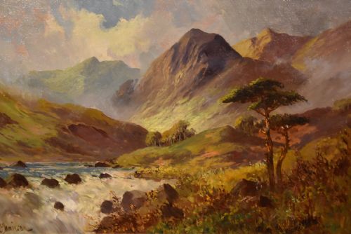 OIL PAINTING BY FRANCIS E JAMIESON BRORA FALLS SUTHERLAND - ADDITIONAL PHOTO 1