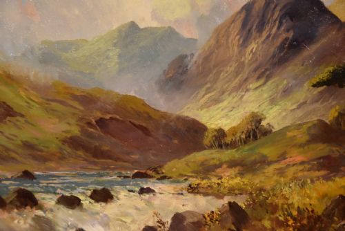OIL PAINTING BY FRANCIS E JAMIESON BRORA FALLS SUTHERLAND - ADDITIONAL PHOTO 2