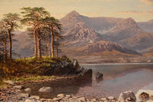 OIL PAINTING BY CHARLES PETTITT EARLY MORNING CONISTON LAKE AND MOUNTAINS NORTH LANCASHIRE - ADDITIONAL PHOTO 5