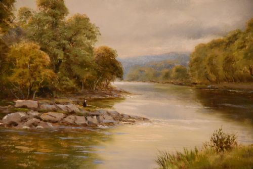 OIL PAINTING PAIR BY SIDNEY YATES JOHNSON ON THE RIVER CONWAY NORTH WALES AND HARVESTING - ADDITIONAL PHOTO 7