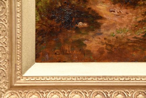 OIL PAINTING PAIR BY ERNEST CHARLES WALBOURN A TRANQUIL RIVER SCENE - ADDITIONAL PHOTO 1
