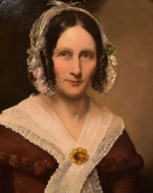 OIL PAINTING BY ENGLISH SCHOOL PORTRAITS OF A LADY AND GENTLEMAN - ADDITIONAL PHOTO 3