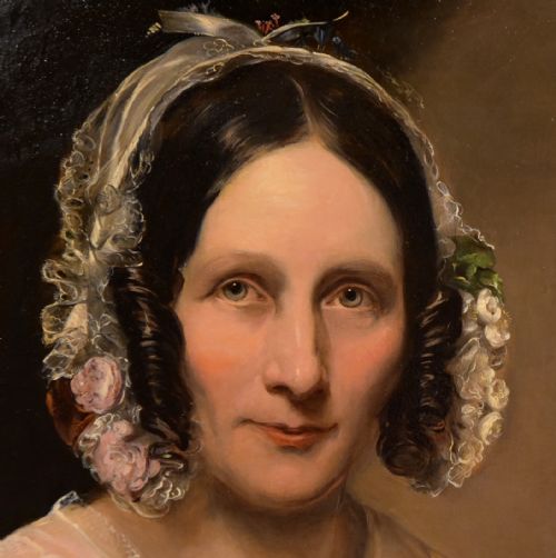 OIL PAINTING BY ENGLISH SCHOOL PORTRAITS OF A LADY AND GENTLEMAN - ADDITIONAL PHOTO 6