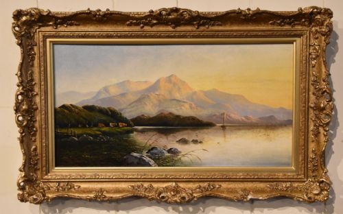 oil painting by edwin henry boddington a north wales lyn - CATEGORY: ANTIQUE ART - DATED 19TH CENTURY