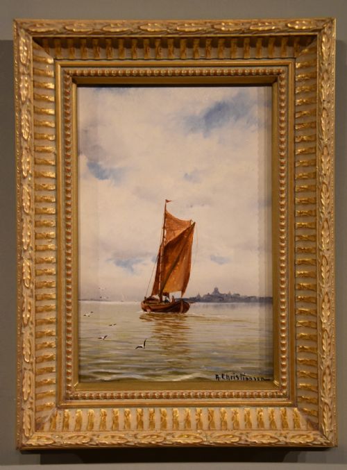 OIL PAINTING PAIR BY A CHRISTIANSEN OFF JUTLAND - ADDITIONAL PHOTO 3