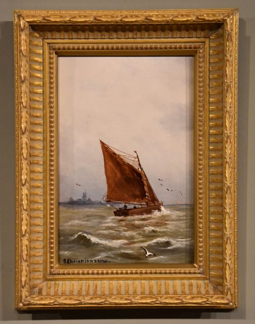 OIL PAINTING PAIR BY A CHRISTIANSEN OFF JUTLAND - ADDITIONAL PHOTO 6
