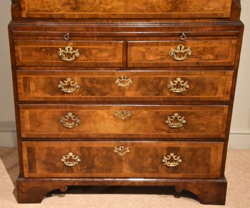 GEORGE II VENEERED WALNUT CHEST ON CHEST TALLBOY - ADDITIONAL PHOTO 2