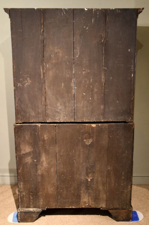 GEORGE II VENEERED WALNUT CHEST ON CHEST TALLBOY - ADDITIONAL PHOTO 10