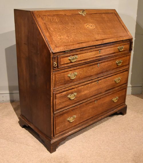 GEORGE III OAK BUREAU WITH FITTED INTERIOR - ADDITIONAL PHOTO 5