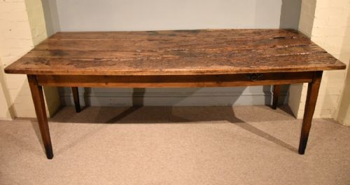rustic french fruitwood farmhouse dining table - CATEGORY: ANTIQUE TABLES - DATED 19TH CENTURY