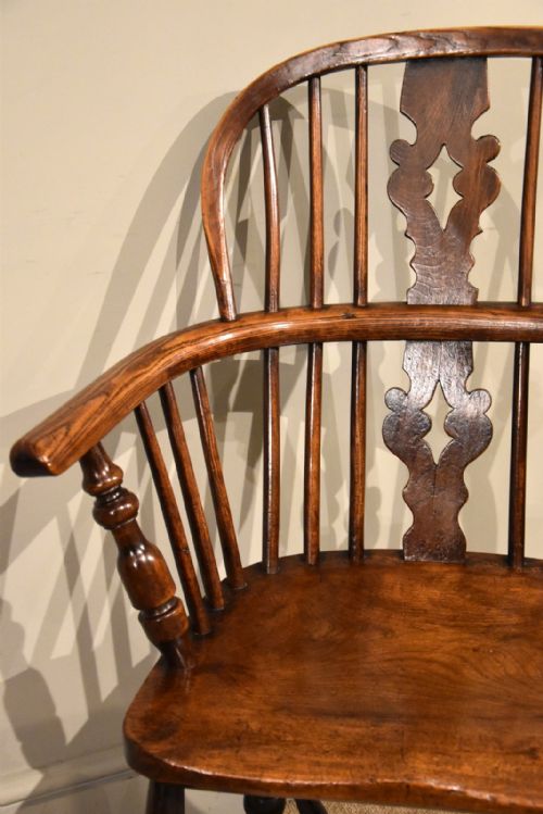 PAIR ASH AND ELM LOW BACK WINDSOR ARMCHAIRS - ADDITIONAL PHOTO 4