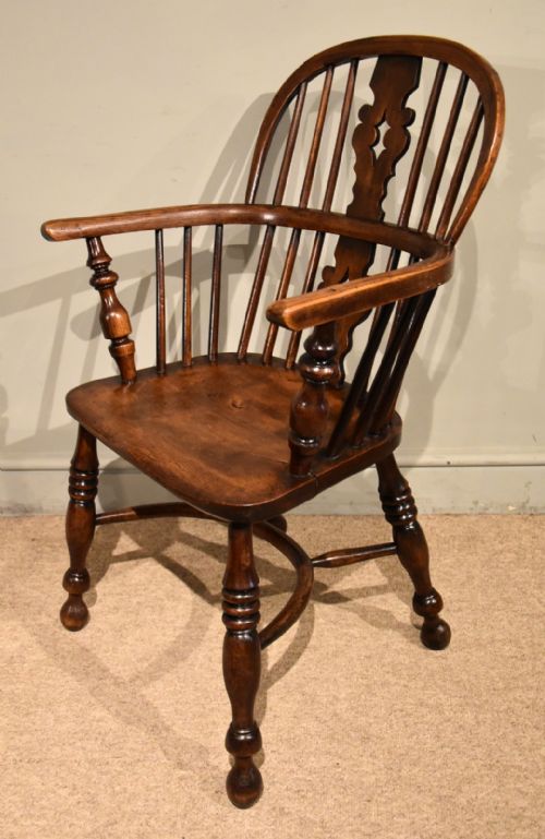 PAIR ASH AND ELM LOW BACK WINDSOR ARMCHAIRS - ADDITIONAL PHOTO 6