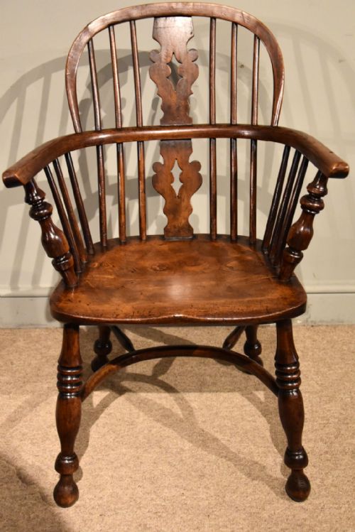 PAIR ASH AND ELM LOW BACK WINDSOR ARMCHAIRS - ADDITIONAL PHOTO 7