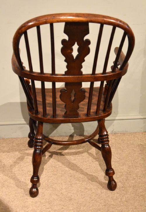 PAIR ASH AND ELM LOW BACK WINDSOR ARMCHAIRS - ADDITIONAL PHOTO 8