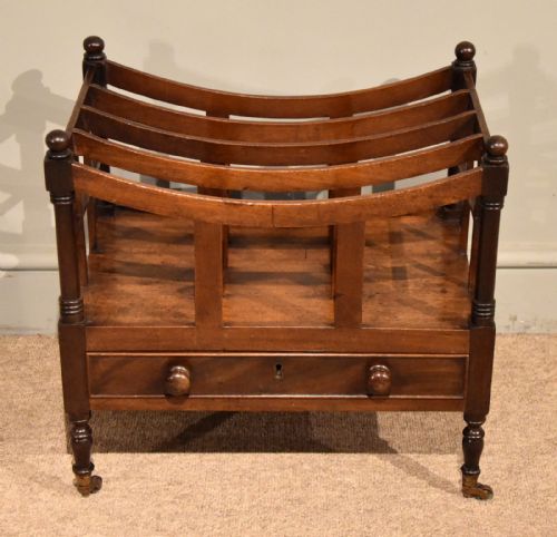 regency mahogany canterbury with drawer - CATEGORY: ANTIQUE FURNITURE - DATED 19TH CENTURY