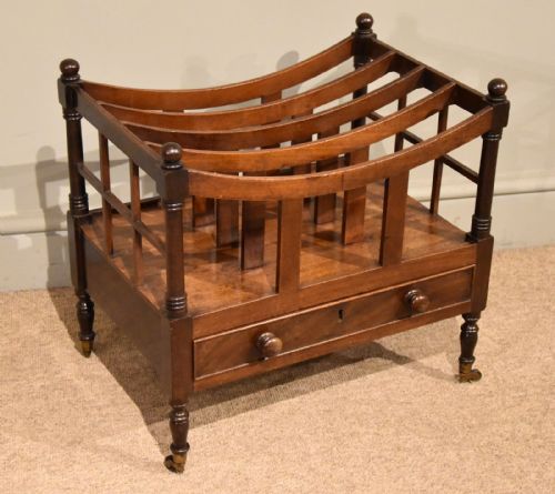 REGENCY MAHOGANY CANTERBURY WITH DRAWER - ADDITIONAL PHOTO 1