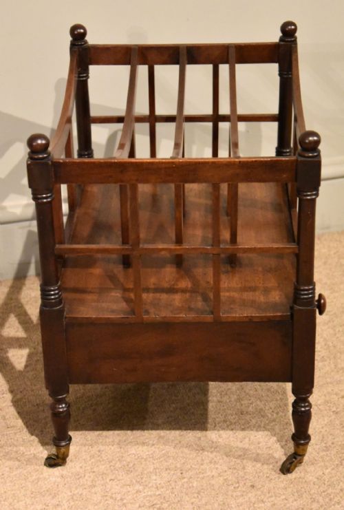 REGENCY MAHOGANY CANTERBURY WITH DRAWER - ADDITIONAL PHOTO 2