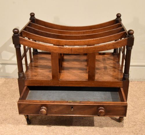 REGENCY MAHOGANY CANTERBURY WITH DRAWER - ADDITIONAL PHOTO 3
