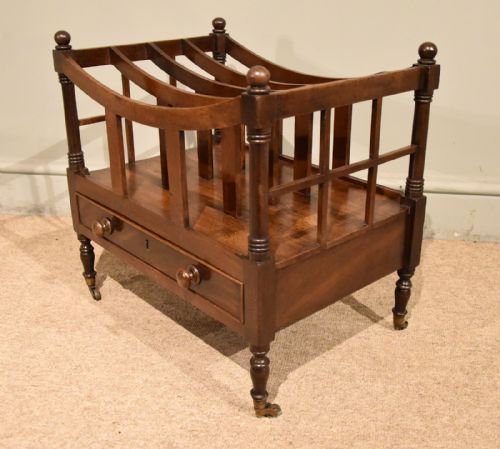 REGENCY MAHOGANY CANTERBURY WITH DRAWER - ADDITIONAL PHOTO 4