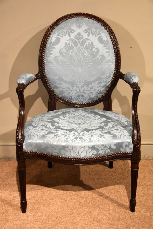 george iii mahogany oval back armchair - CATEGORY: ANTIQUE CHAIRS - DATED 18TH CENTURY