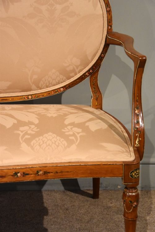 SATINWOOD PAINTED SOFA FROM 19TH CENTURY - ADDITIONAL PHOTO 2