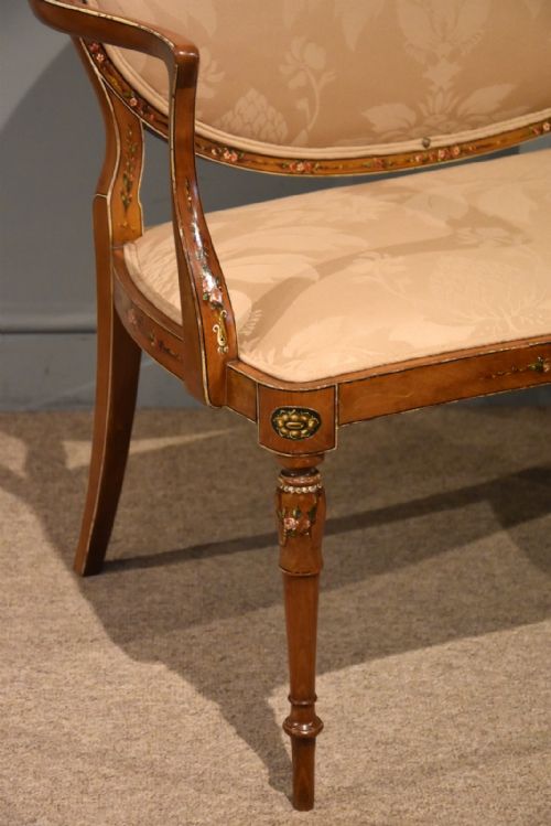 SATINWOOD PAINTED SOFA FROM 19TH CENTURY - ADDITIONAL PHOTO 4