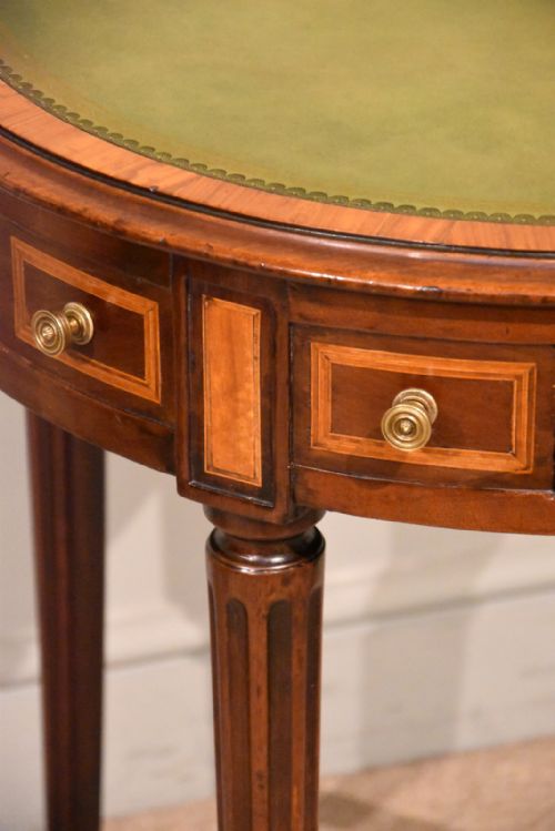 LATE 19TH MAHOGANY CIRCULAR LEATHER TOPPED TABLE - ADDITIONAL PHOTO 2