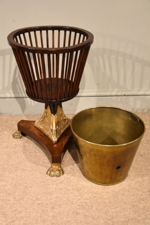 19TH CENTURY DUTCH MAHOGANY ICE BUCKET ON STAND - ADDITIONAL PHOTO 3