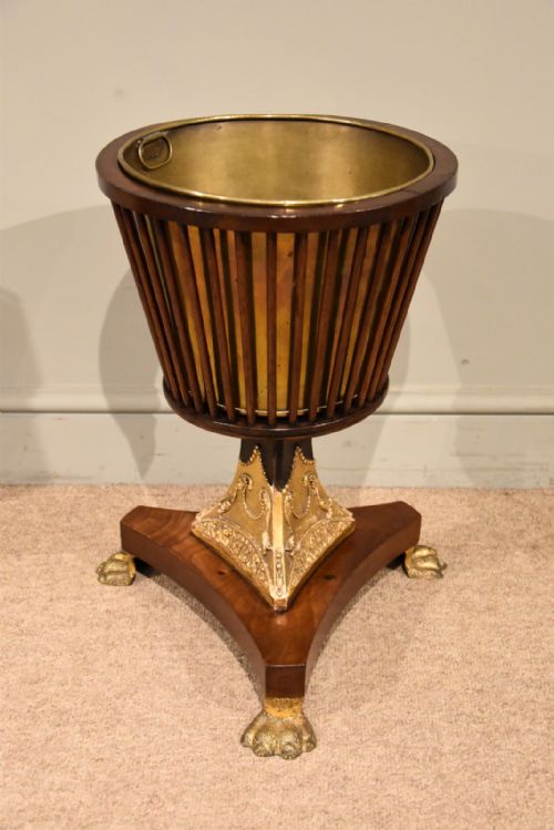 19TH CENTURY DUTCH MAHOGANY ICE BUCKET ON STAND - ADDITIONAL PHOTO 4