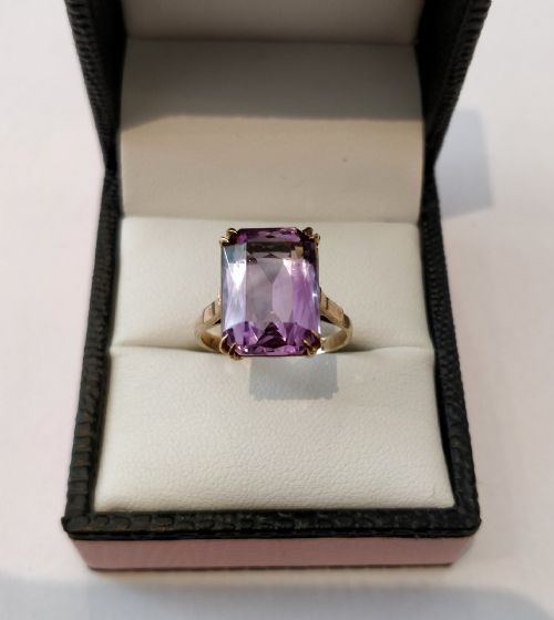 1960S AMETHYST COCKTAIL RING 9CT GOLD - ADDITIONAL PHOTO 2