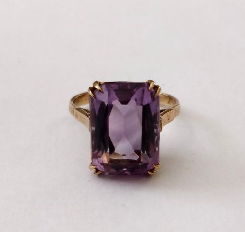 1960S AMETHYST COCKTAIL RING 9CT GOLD - ADDITIONAL PHOTO 5