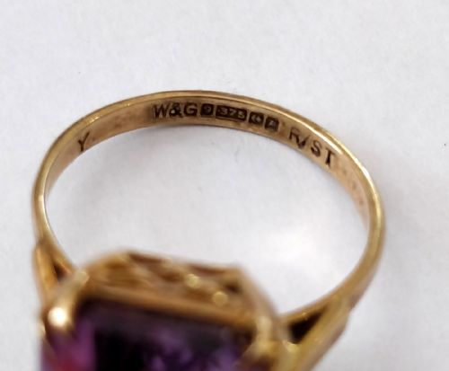 1960S AMETHYST COCKTAIL RING 9CT GOLD - ADDITIONAL PHOTO 6