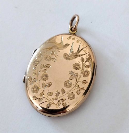 SUPERB VICTORIAN OVAL 9CT BACK AND FRONT LOCKET - ADDITIONAL PHOTO 1