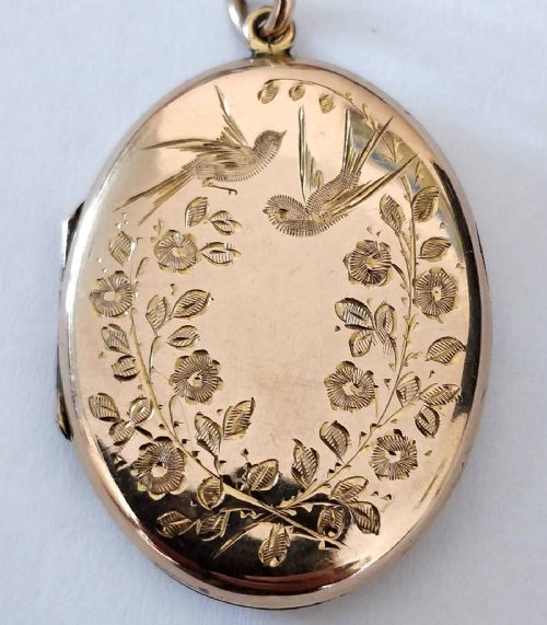 SUPERB VICTORIAN OVAL 9CT BACK AND FRONT LOCKET - ADDITIONAL PHOTO 2
