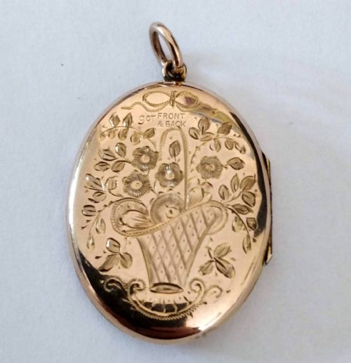 SUPERB VICTORIAN OVAL 9CT BACK AND FRONT LOCKET - ADDITIONAL PHOTO 3